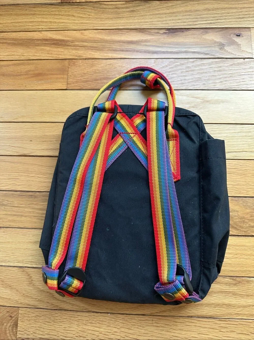 Fjallraven Kanken Rainbow Mini Backpack Black